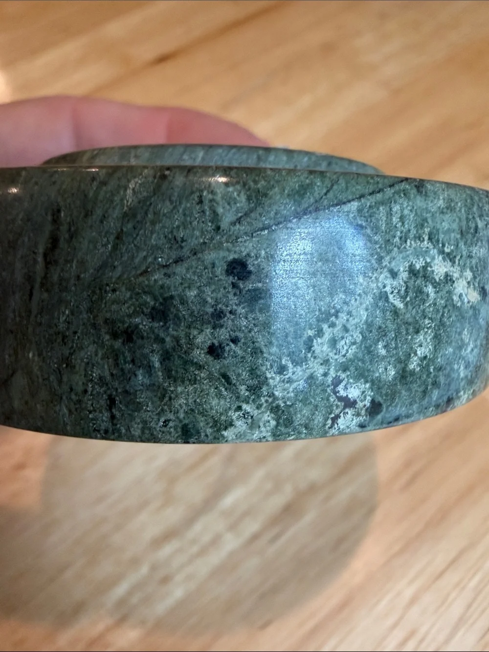 Pier 1 One Vintage Green Marble 3”Solid Ashtray